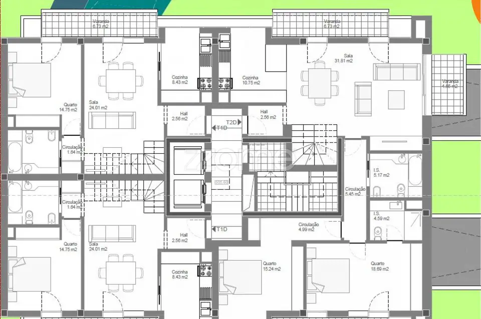 Apartamento Cobertura Duplex T1+1 - Empreend. Quinta Belo Horizonte — imagem 14